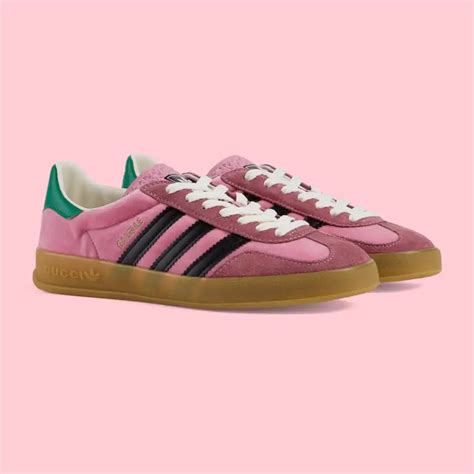 pink gucci adidas gazelles|Gucci Adidas t shirts.